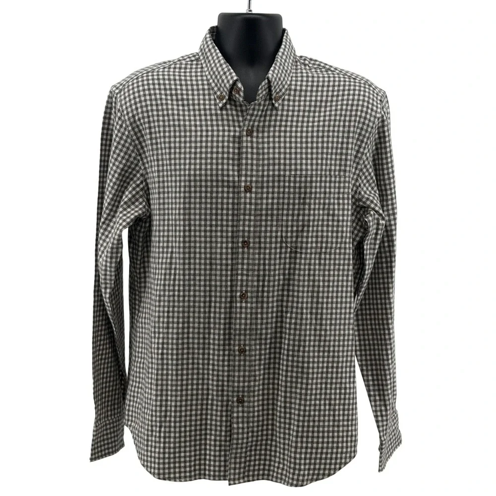 J.Crew Button Down Mens L Gingham Brushed Twill Slim Fit Long Sleeve Casual